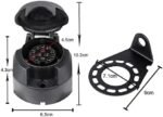 BEIJISTAR Kit de Prise Remorque 13 Broches avec Joint en Caoutchou et Support de Montage en Métal, 12V Étanche Connecteur Prise Remorque Femelle, pour Caravane Voitures RV Bateau – Image 2
