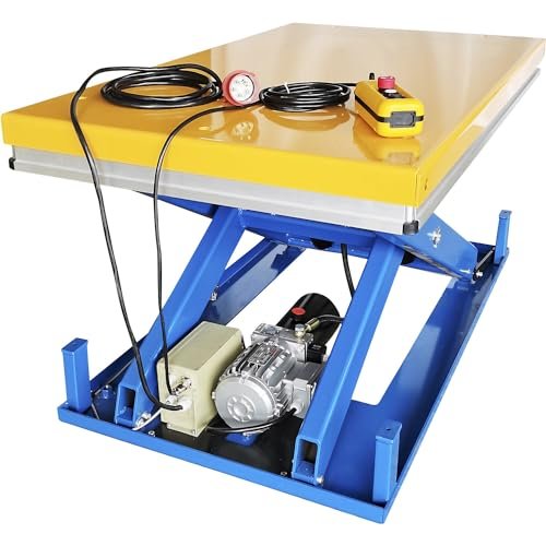 411TmEubagL.jpg eurokraft | basic | Table élévatrice | force 2200 kg | dim plate-forme L x l 1350 x 800 mm – Image 1