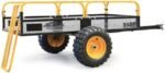 Wiltec Remorque basculante – 2100 x 1200 x 70 mm – capacité 450 kg – en Acier – avec Grille et Parois Amovibles – pour Tondeuse autoportée ATV Jardinage Transport – Image 6