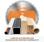 Evolution Power Tools R255TBLX+ Scie de Table avec Support (Nouvelle Génération de Rage 5-S) Lame de Coupe Multi-Matériaux Coupe Bois, Métal, Plastique, Biseau de 45˚, Angle d'onglet de +/- 60˚, 1800w – Image 16