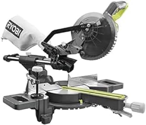 41LjUJz6ktL._AC_.jpg Ryobi - Scie à onglets radiale 190 mm sans fil 18V ONE+ - capacité 50 x 250 mm à 90° - 1 batterie 4Ah et 1 chargeur rapide – Image 1