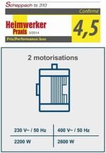 Scheppach Scie circulaire sur table TS310 | 230V | 2200W | Lame Ø315mm | Hauteur de coupe 83mm | Avec élargissement de table, 2ème lame, rail de guidage & chariot coulissant | inclinable jusqu'à 45° – Image 6