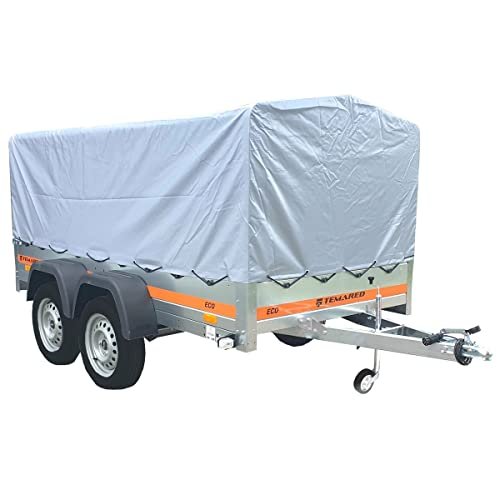 41OQOCxk85L.jpg Tema Remorque bâchée Double essieu 263X125 cm ECO2612/2 Gris A – Image 1