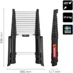 Échelle télescopique 4,1 m de TELESTEPS I Made in Sweden I Prime Line I Échelle de qualité compacte au Design Premium breveté I Montant Triangulaire I Certification en 131 I 72241-781 – Image 3