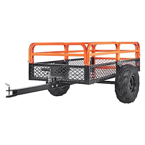 41t-bf22cL.jpg VEVOR Remorque à Benne Basculante Capacité de Charge 680 kg Remorque Utilitaire de Jardin Robuste avec Côtés Amovibles Chariot de Transport à Déversement 0,4 m³ pour Tracteur, Tondeuse à Gazon, – Image 1