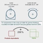 Scheppach Scie circulaire sur table TS310 | 230V | 2200W | Lame Ø315mm | Hauteur de coupe 83mm | Avec élargissement de table, 2ème lame, rail de guidage & chariot coulissant | inclinable jusqu'à 45° – Image 3