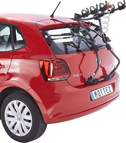 51M1NABoqeL._AC_.jpg Mottez A016P3 Porte-Vélos sur Hayon à Fixation sur Barres de Toit Ou Barre Railing 3 Vélos avec Antivol, Noir – Image 1