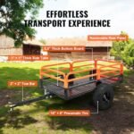 VEVOR Remorque à Benne Basculante Capacité de Charge 680 kg Remorque Utilitaire de Jardin Robuste avec Côtés Amovibles Chariot de Transport à Déversement 0,4 m³​ pour Tracteur, Tondeuse à Gazon, – Image 6