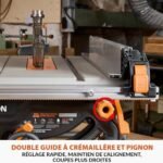 Evolution Power Tools R255TBLX+ Scie de Table avec Support (Nouvelle Génération de Rage 5-S) Lame de Coupe Multi-Matériaux Coupe Bois, Métal, Plastique, Biseau de 45˚, Angle d'onglet de +/- 60˚, 1800w – Image 4