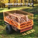 VEVOR Remorque à Benne Basculante Capacité de Charge 680 kg Remorque Utilitaire de Jardin Robuste avec Côtés Amovibles Chariot de Transport à Déversement 0,4 m³​ pour Tracteur, Tondeuse à Gazon, – Image 4