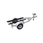 Remorque Galvanisée FRP300B de 3.0m, Matériau en Acier, pour Jet Ski, Bateau à Haie, en Caoutchouc, Remorque de Bateau de Yacht avec 2 Roues