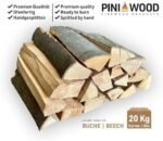 PINI Bois de chauffage en hêtre, prêt à l'emploi, 20 kg, environ 25 cm – Image 2