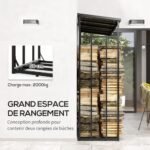 Outsunny Abri-bûches, range-bûche, charge maximale 2000 kg – Image 4