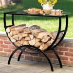 Range Buche Table D'appoint Porte-bûches en Métal 100/ 120 Cm de Long