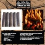 J'ENVOIE DU BOIS - Bûches de Bois densifiées Rondes 30cm - Bûches compressées calorifiques Longue durée - Pack de 10 – Image 3
