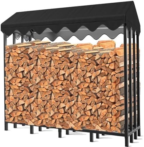 51rrQGxVvTL._AC_.jpg Himimi® Range-bûches d'Extérieur avec Housse de Protection Intégrée – Image 1