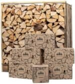 Box 1,5 Stères 30cm de Chauffage Sec 30kg avec Bois d'Allumage 2KG